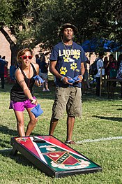 Cornhole is a fun way to entertain a group Cornhole is a fun way to entertain a group