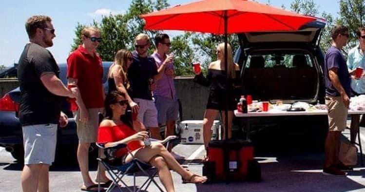 Simple tailgating at the stadium Simple tailgating at the stadium